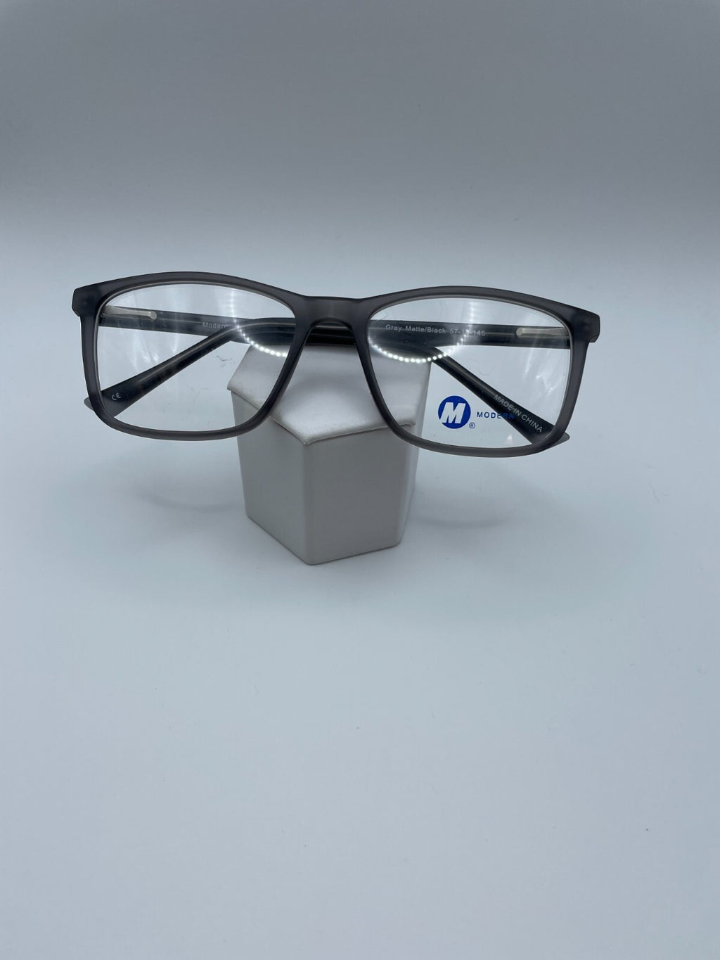Modern Optical Brand Finish Line Model 57 Eye Grey Matte/Black NEW