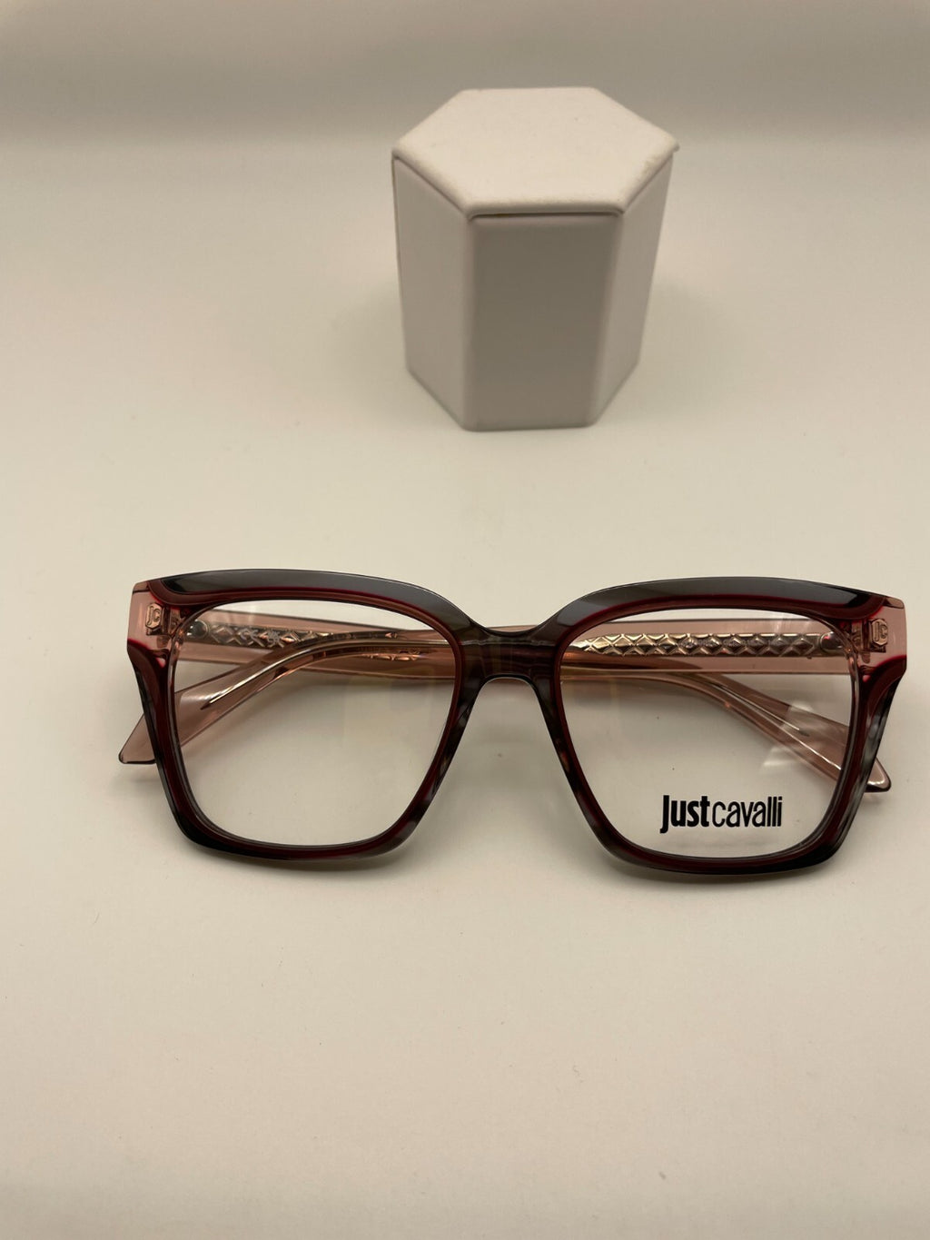 Just Cavalli Brand VJC002V Model 52 Eye Transparent Striped Grey NEW