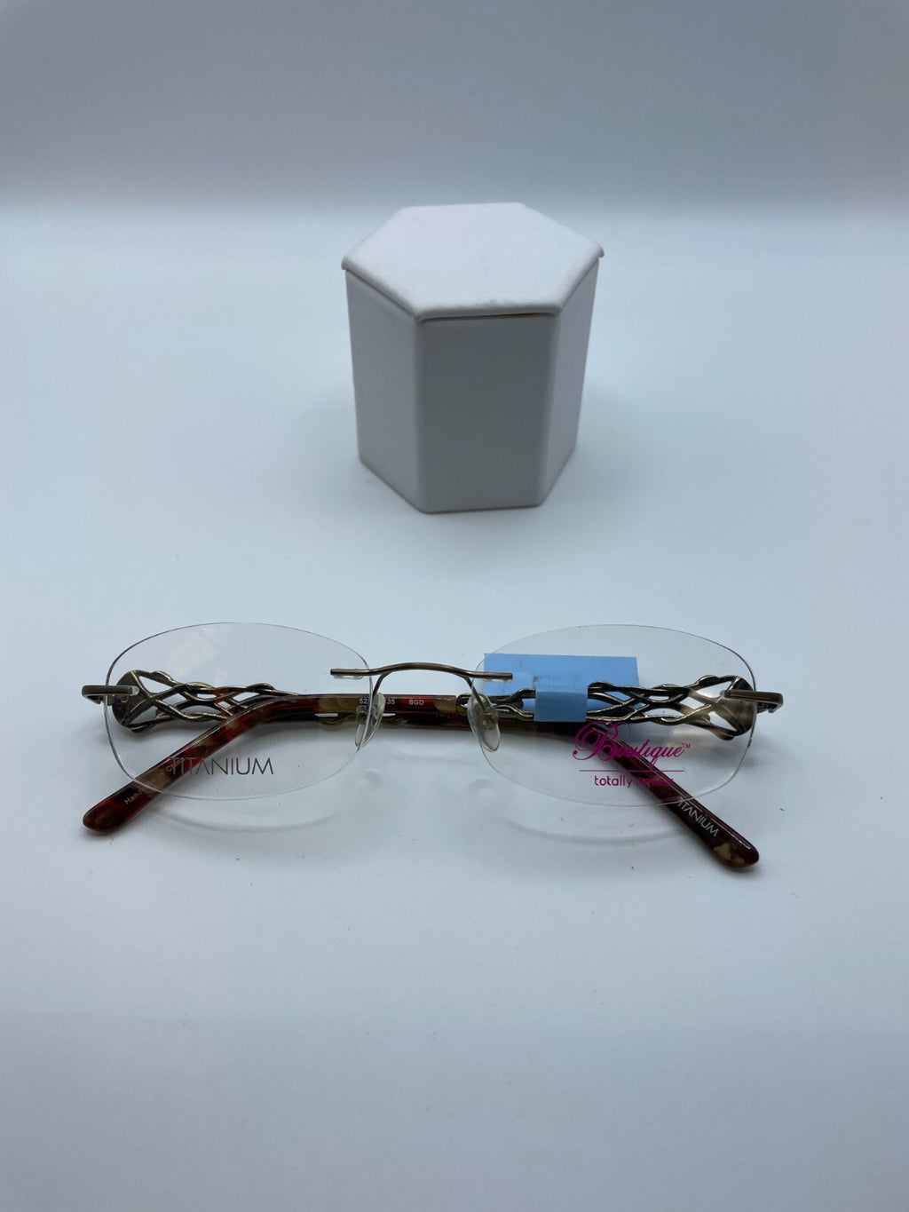 Boutique Totally Rimless Titanium Brand TR-217 Model 52 Eye Brown/Gold NEW