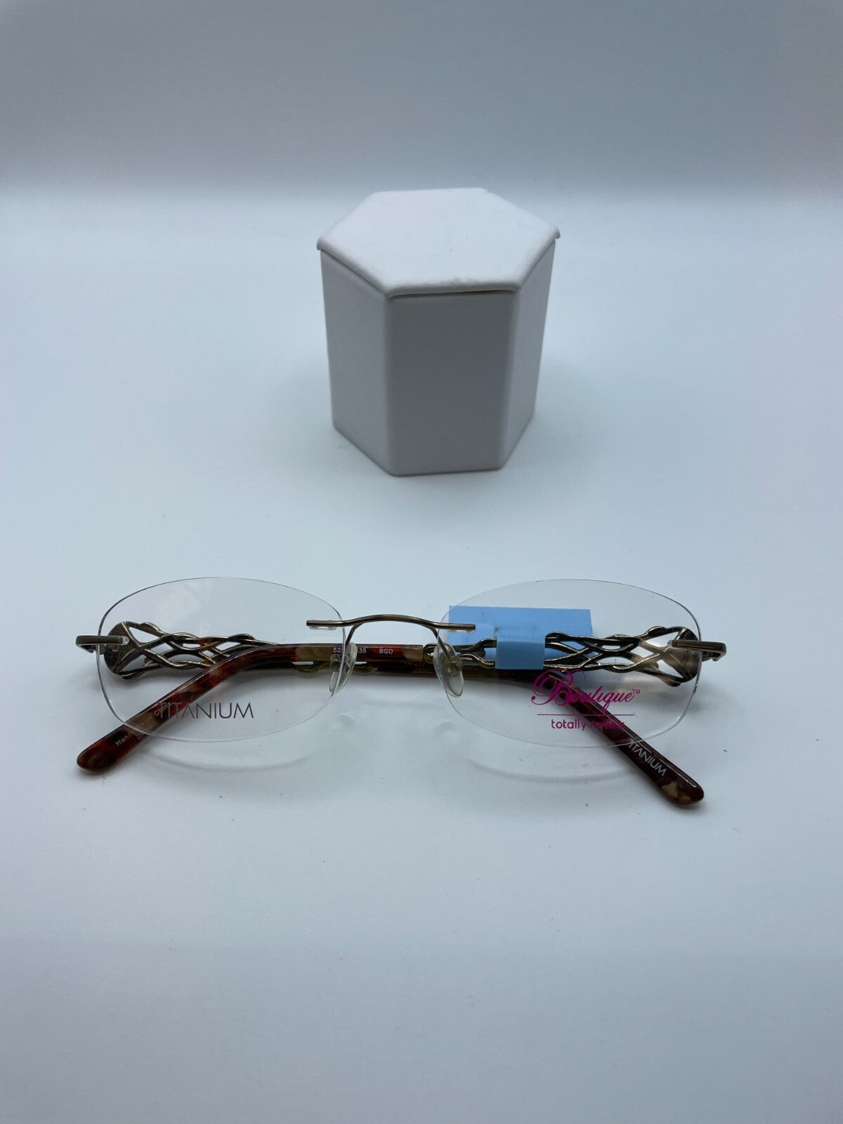 Boutique Totally Rimless Titanium Brand TR-217 Model 52 Eye Brown/Gold NEW