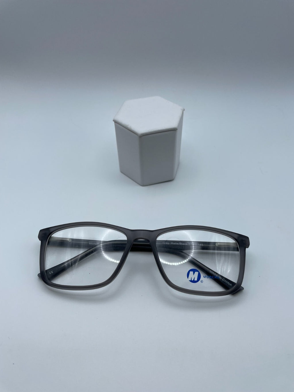 Modern Optical Brand Finish Line Model 57 Eye Grey Matte/Black NEW