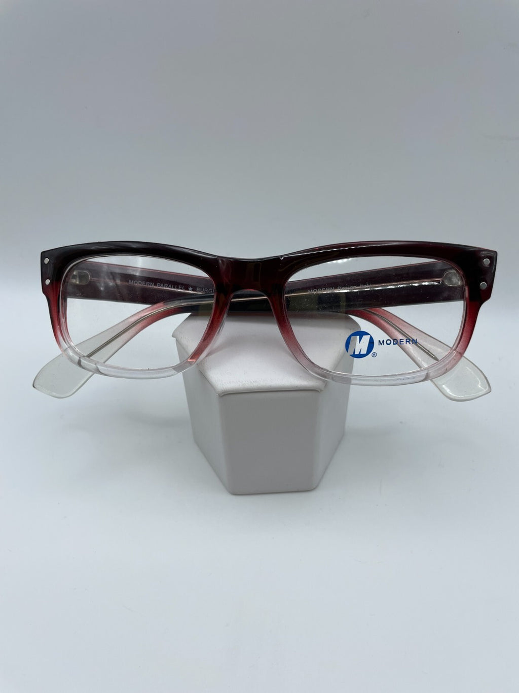 Modern Optical Brand Parallel Model 53 Eye Burgundy Fade NEW