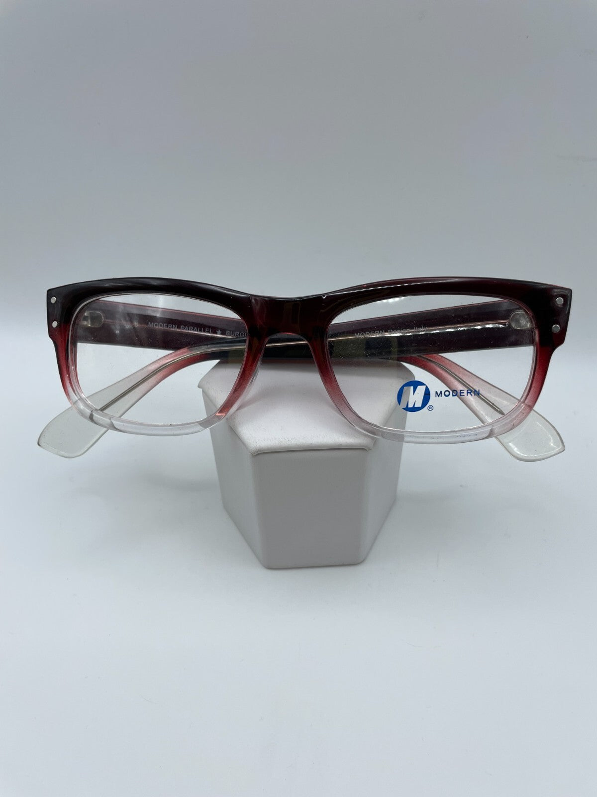 Modern Optical Brand Parallel Model 53 Eye Burgundy Fade NEW