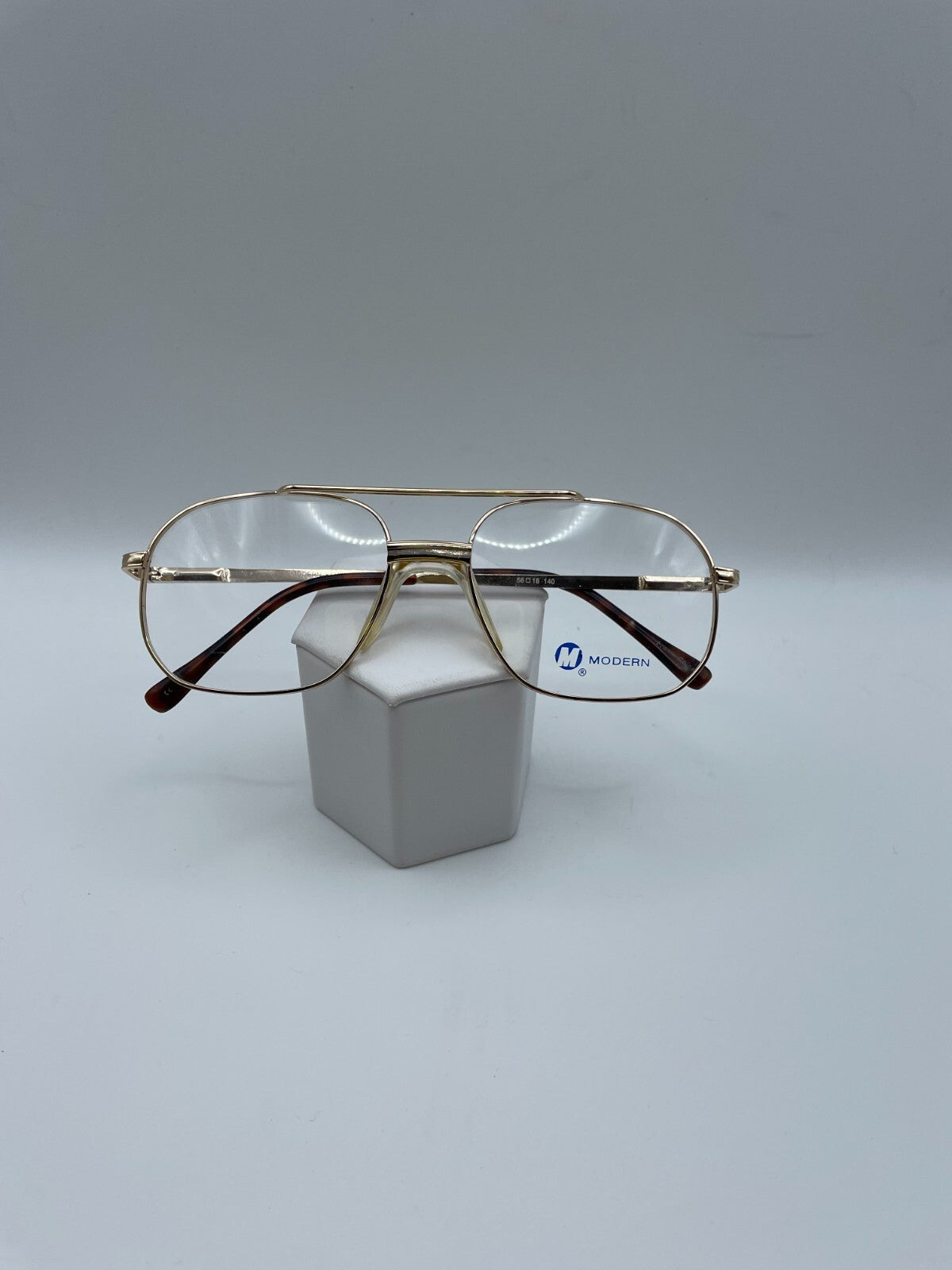 Modern Optical Brand Kevin Model 56 Eye Gold NEW