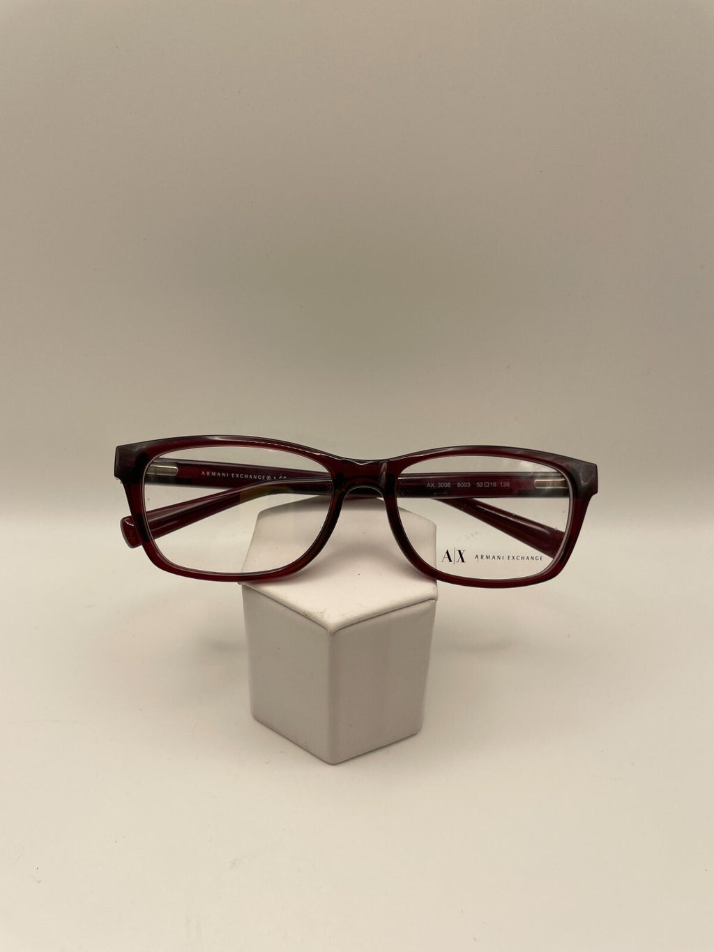 Armani Exchange Brand AX 3006 Model 52 Eye Berry Transparent NEW