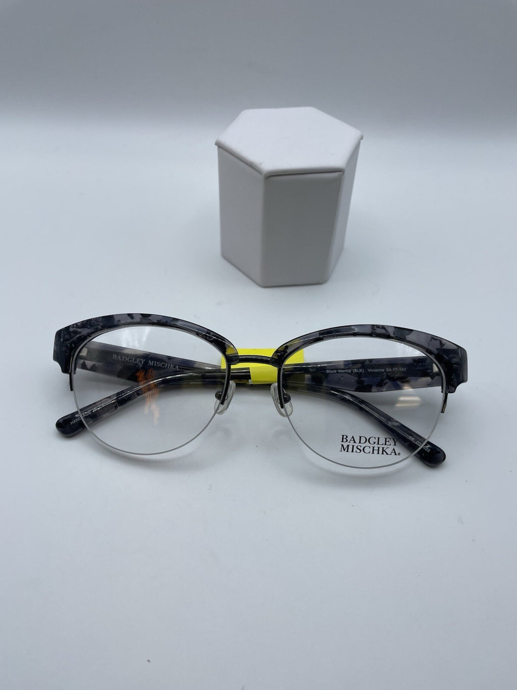 Badgley Mischka Brand Vivianna Model 54 Eye Black Marble NEW