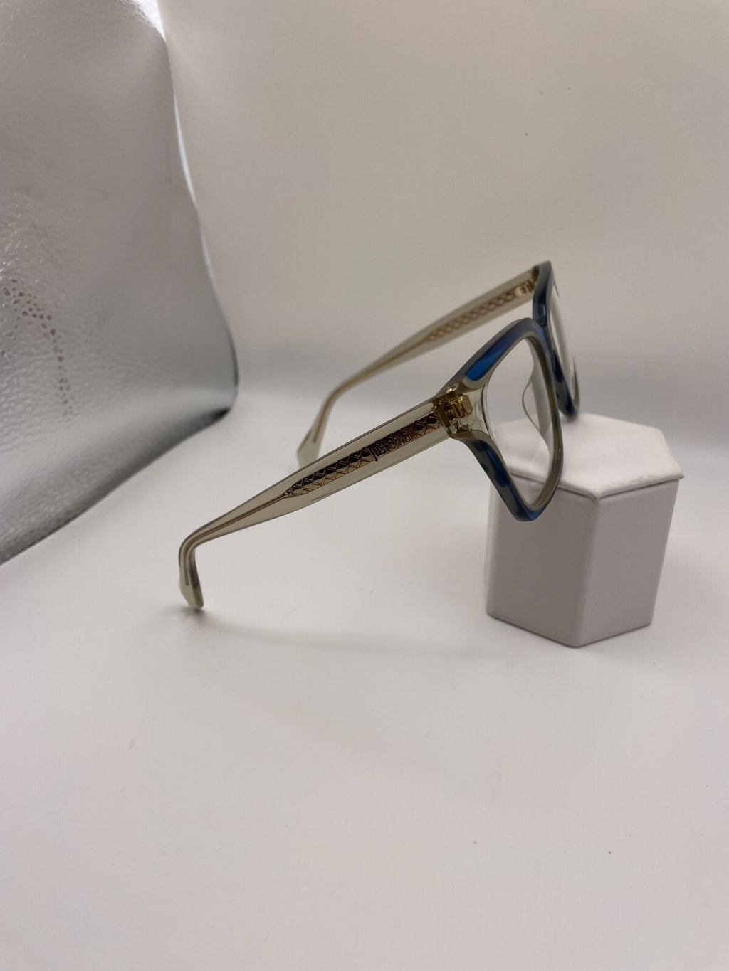 Just Cavalli Brand VJC001V Model 51 Eye Shiny Striped Green/Clear NEW