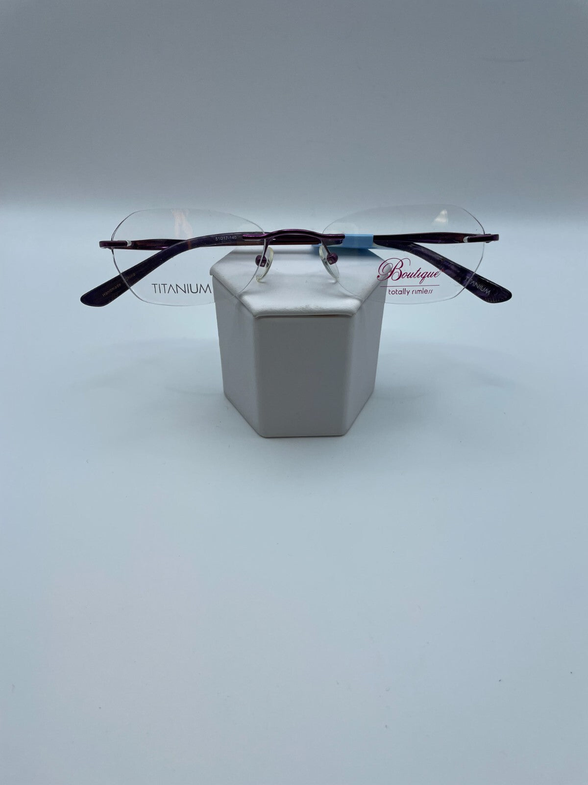 Boutique Totally Rimless Titanium Brand TR-224 Model 51 Eye Amethyst NEW