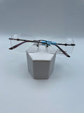 Boutique Totally Rimless Brand TR-164 Model 53 Eye D.Burgundy/Gold NEW