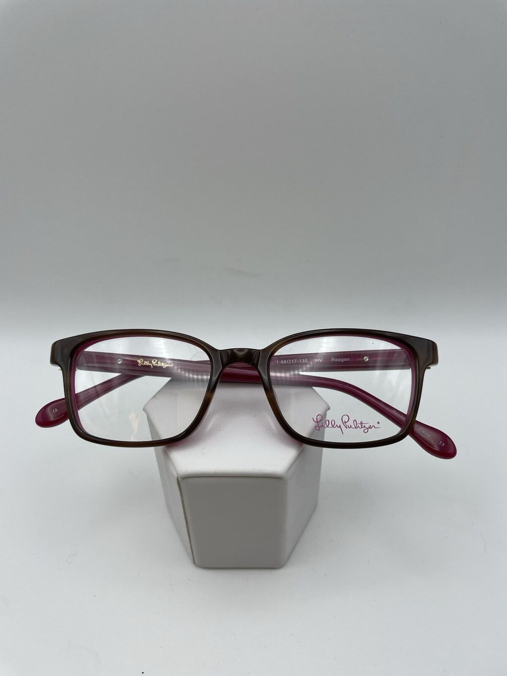 Lily Pulitzer Brand Reagen Model 48 Eye Havana Fuchsia NEW