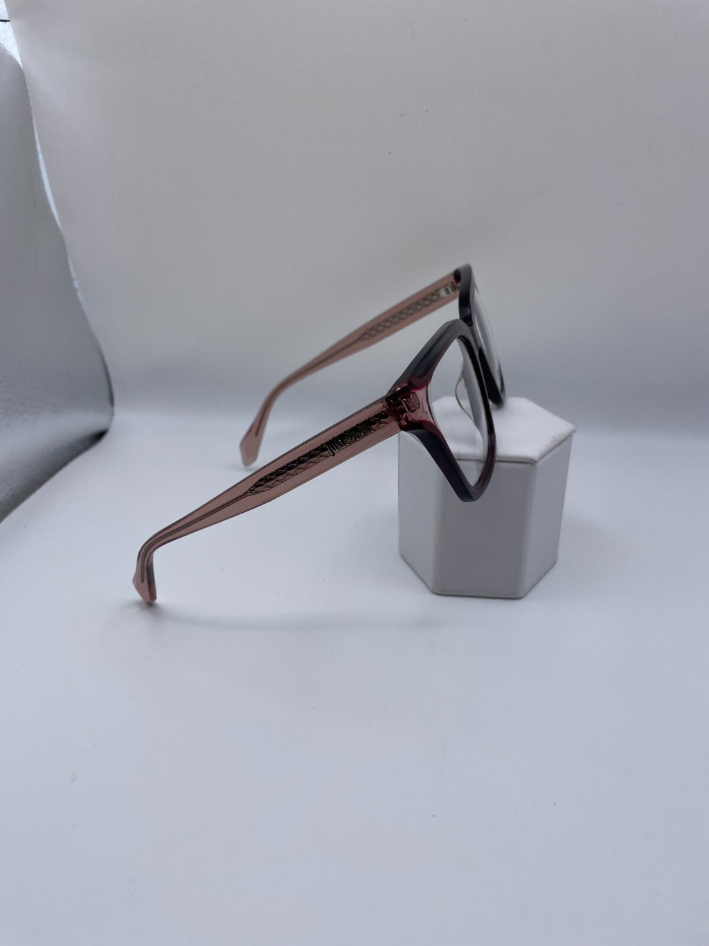 Just Cavalli Brand VJC002V Model 52 Eye Transparent Striped Grey NEW