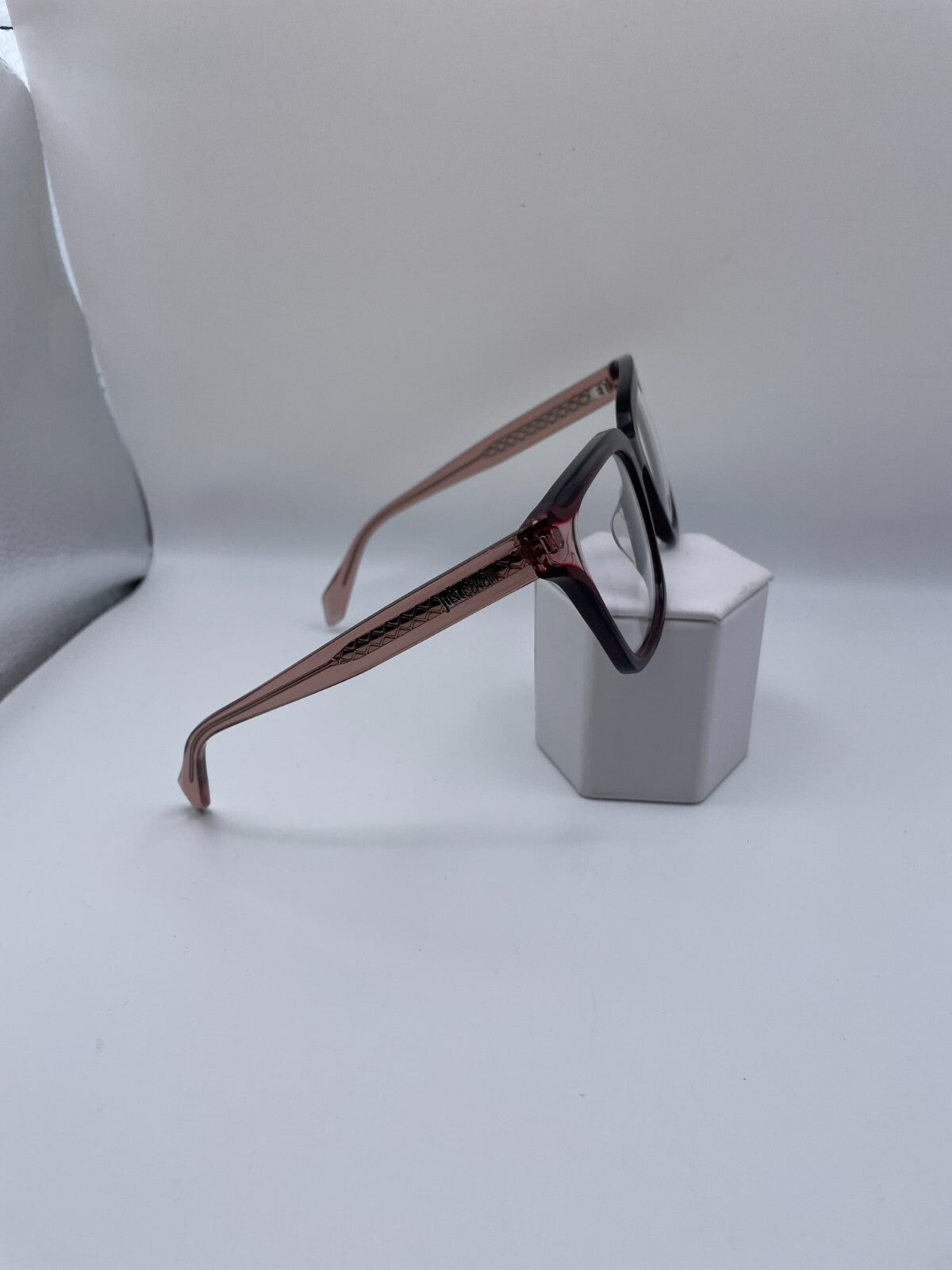 Just Cavalli Brand VJC002V Model 52 Eye Transparent Striped Grey NEW