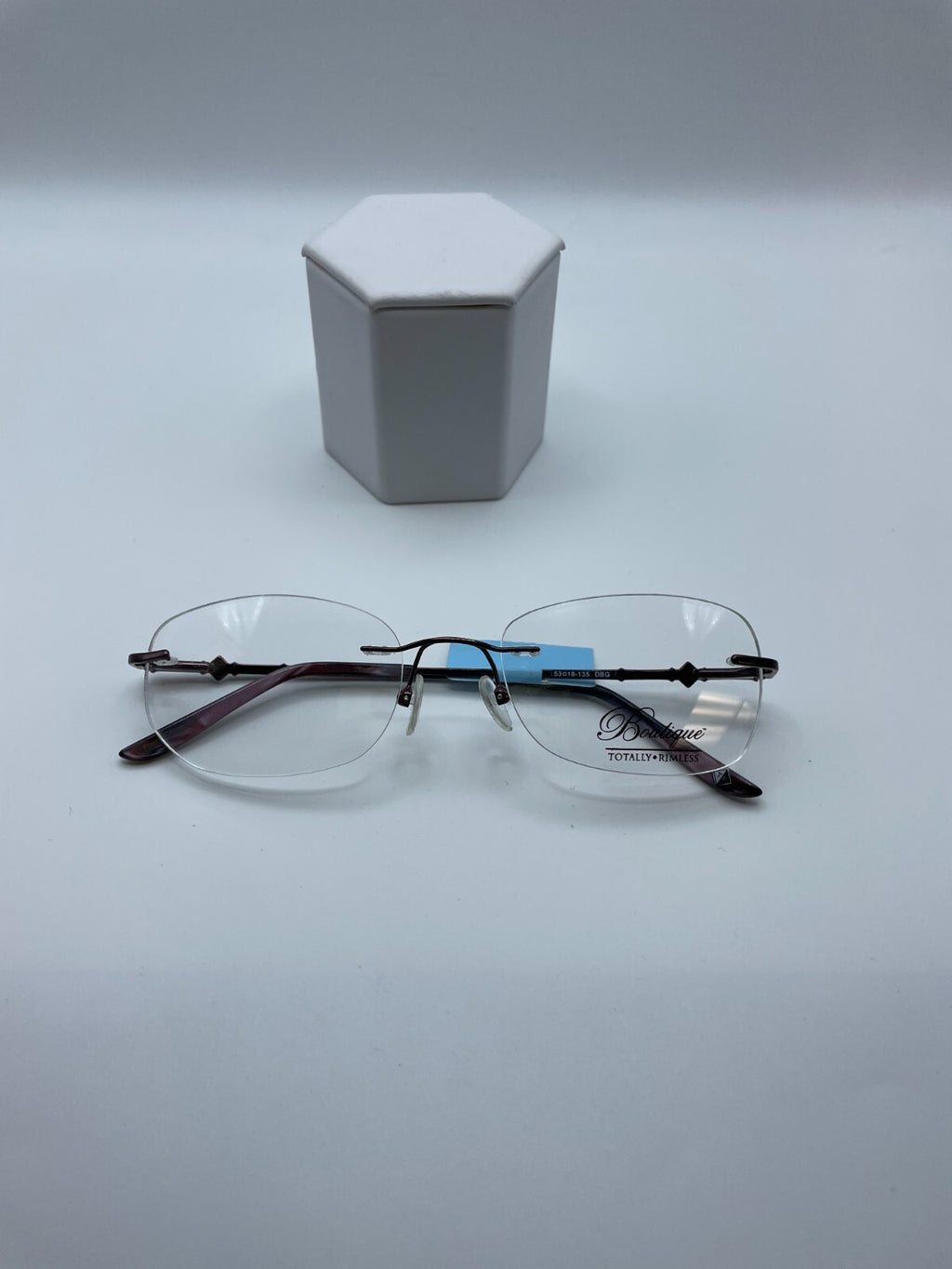 Boutique Totally Rimless Brand TR-164 Model 53 Eye D.Burgundy/Gold NEW
