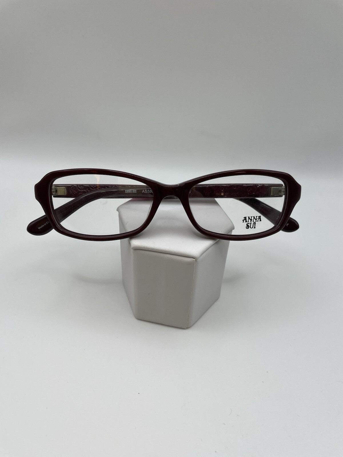 Anna Sui Brand AS595 Model 52 Eye Burgundy NEW
