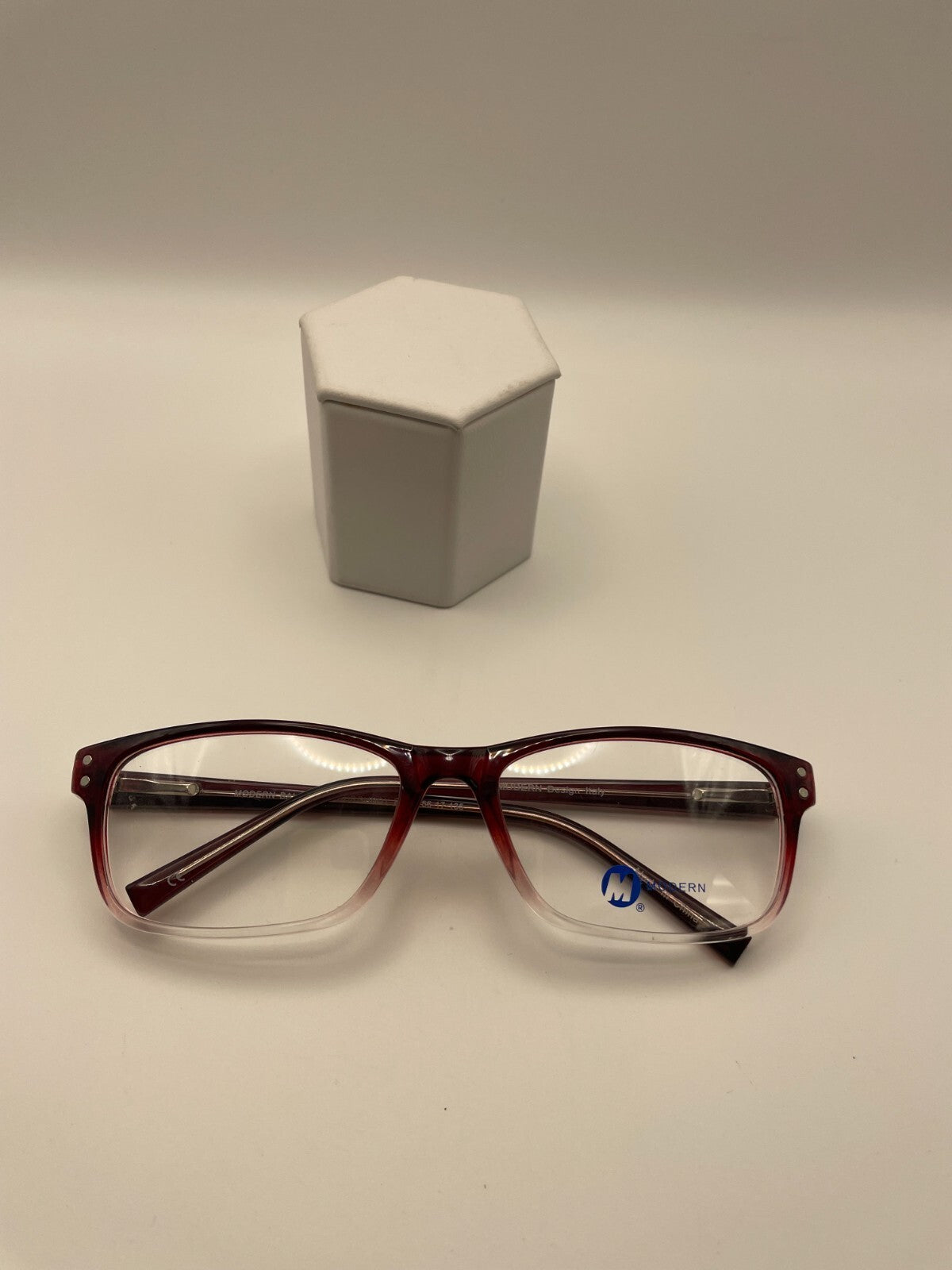 Modern Optical Brand Balance Model 56 Eye Burgundy Fade NEW