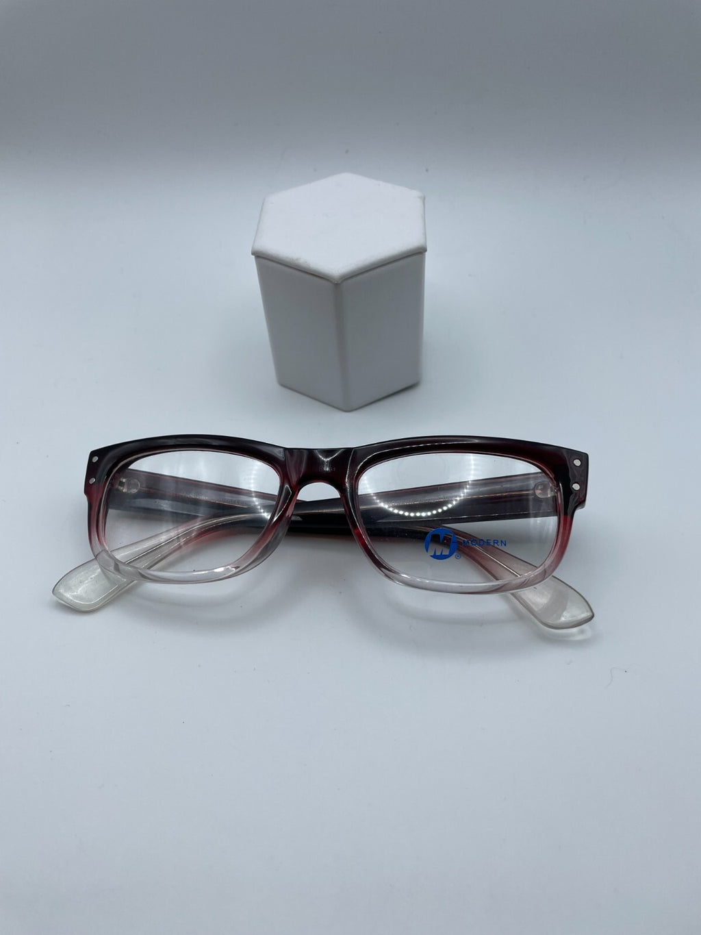 Modern Optical Brand Parallel Model 53 Eye Burgundy Fade NEW