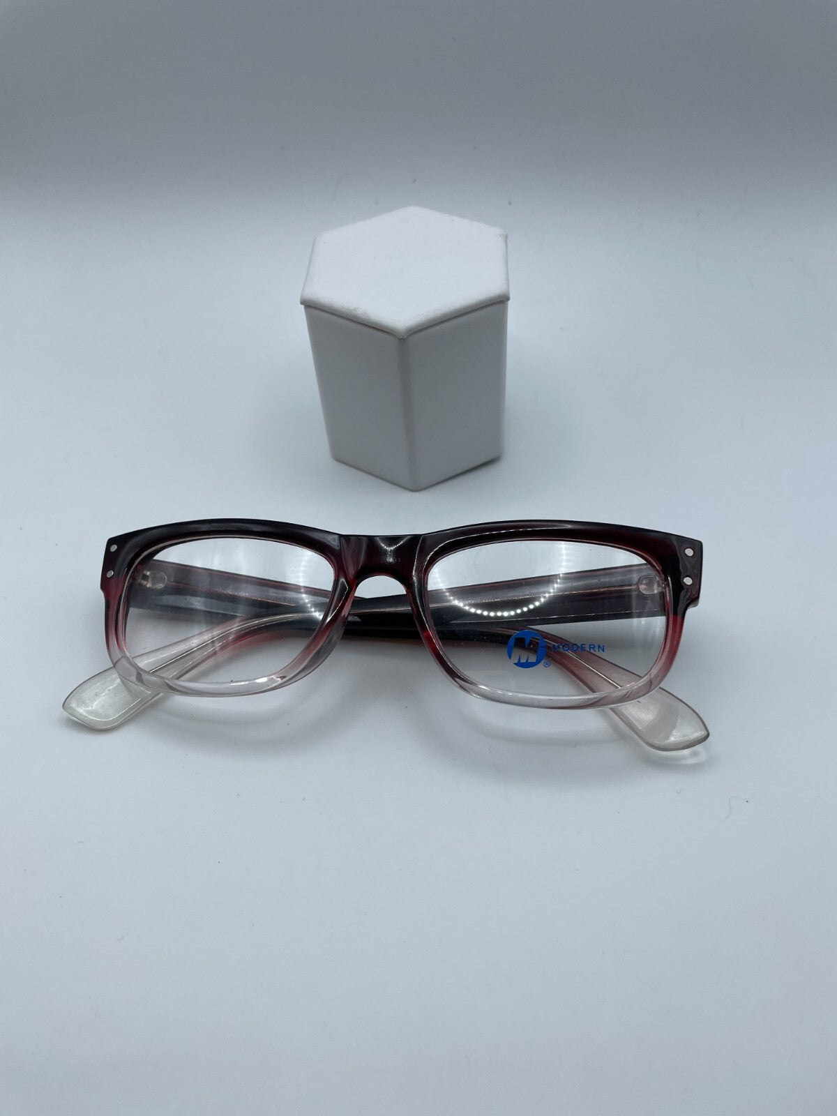 Modern Optical Brand Parallel Model 53 Eye Burgundy Fade NEW