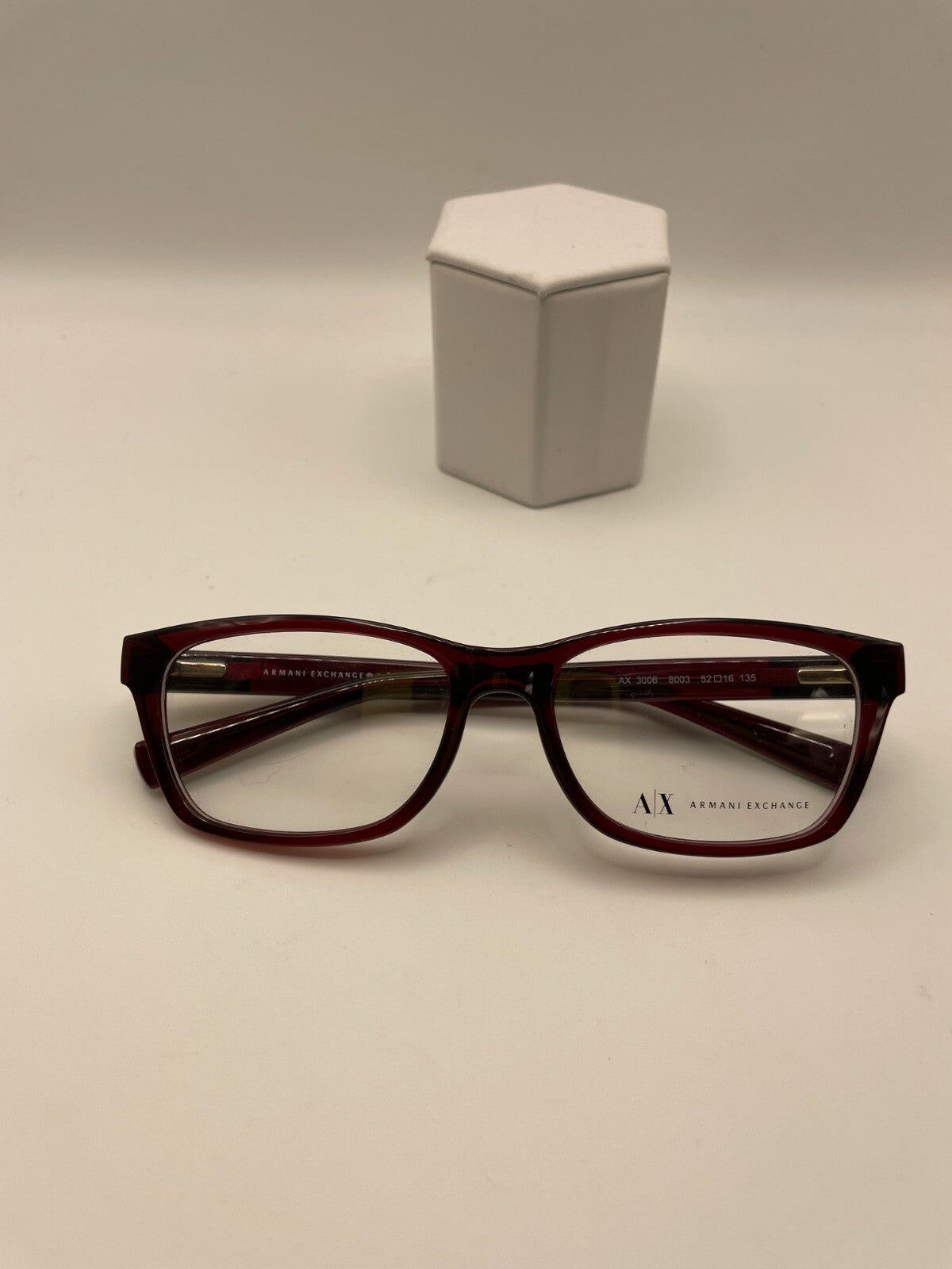 Armani Exchange Brand AX 3006 Model 52 Eye Berry Transparent NEW