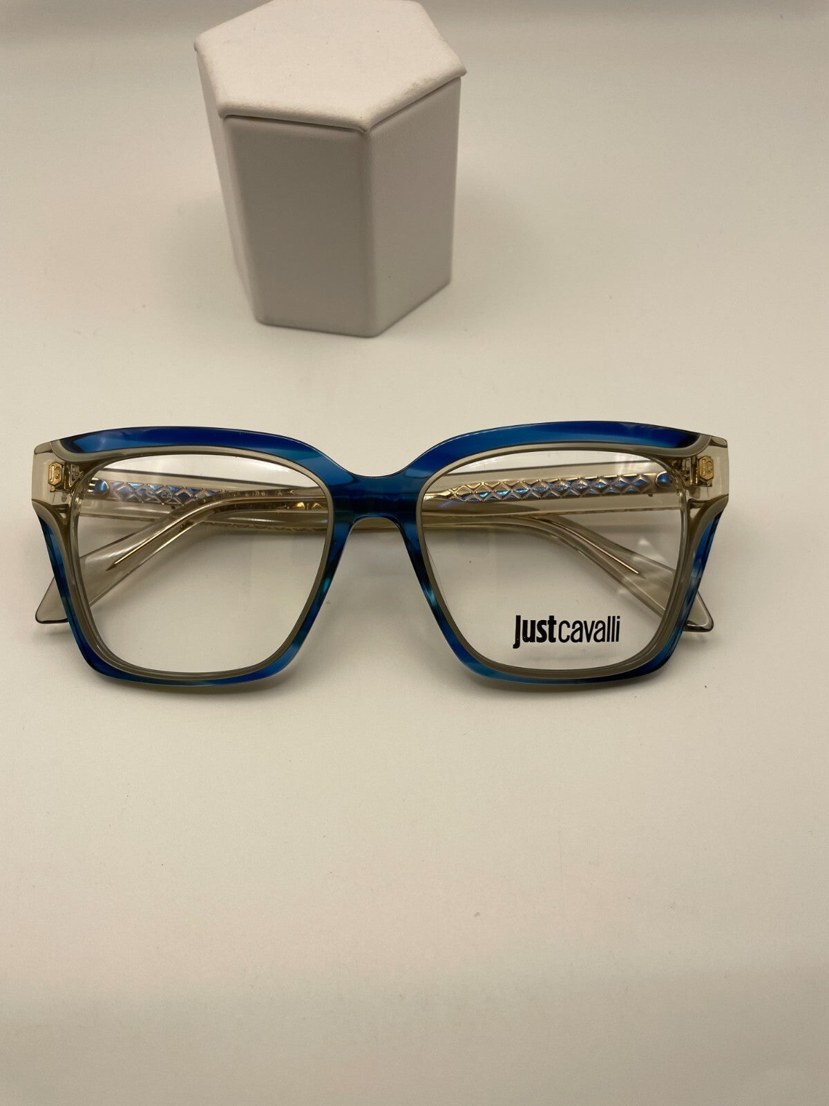 Just Cavalli Brand VJC001V Model 51 Eye Shiny Striped Green/Clear NEW