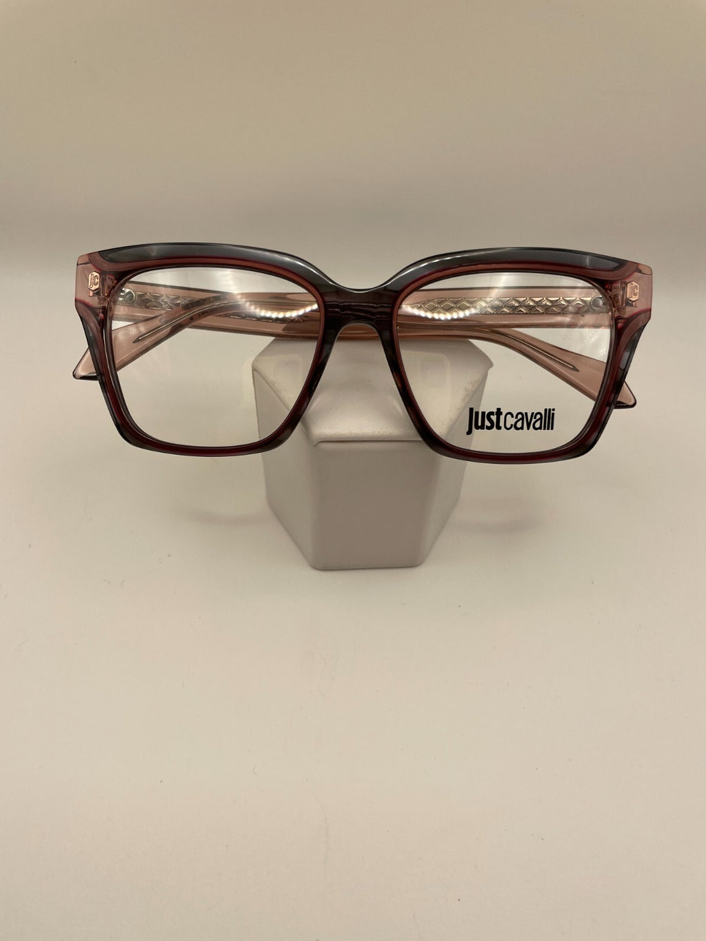 Just Cavalli Brand VJC002V Model 52 Eye Transparent Striped Grey NEW
