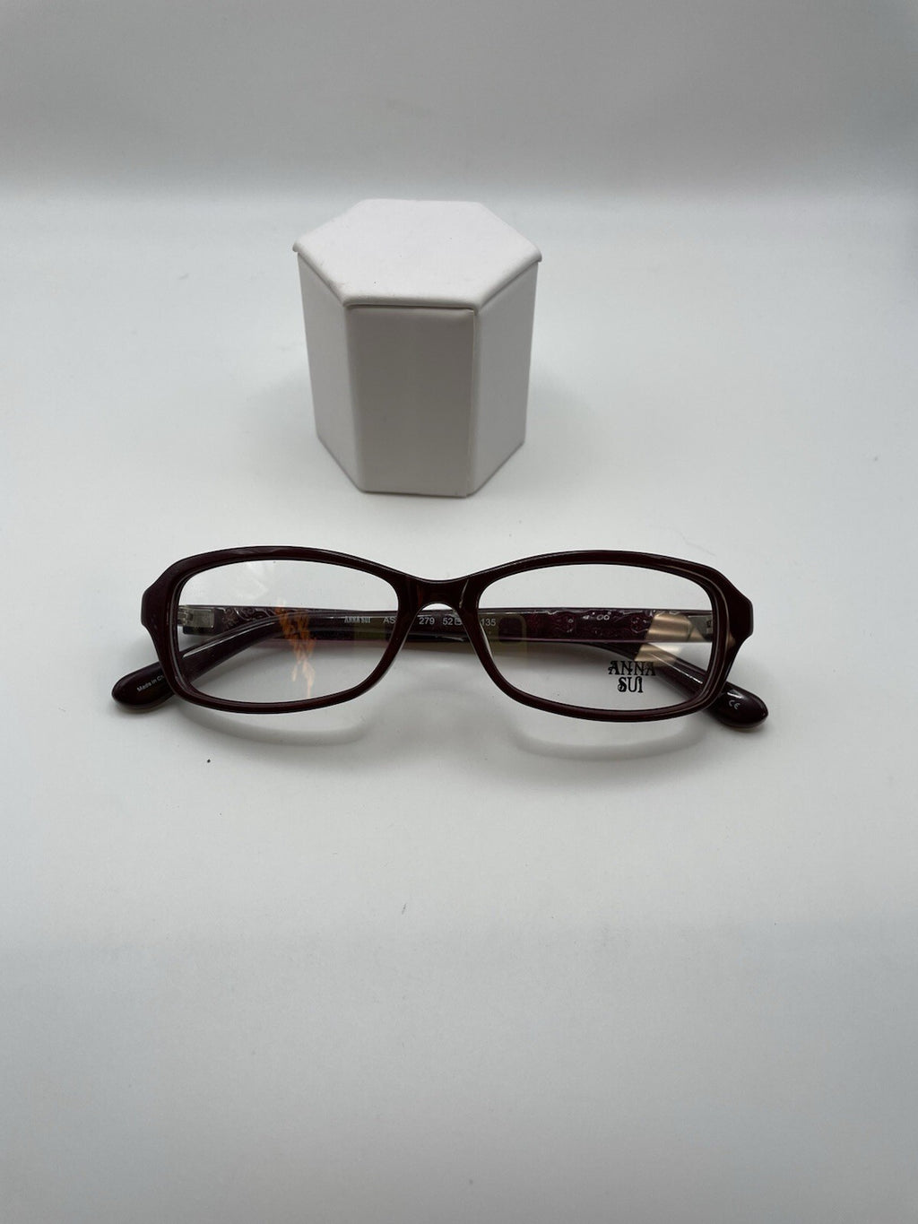 Anna Sui Brand AS595 Model 52 Eye Burgundy NEW