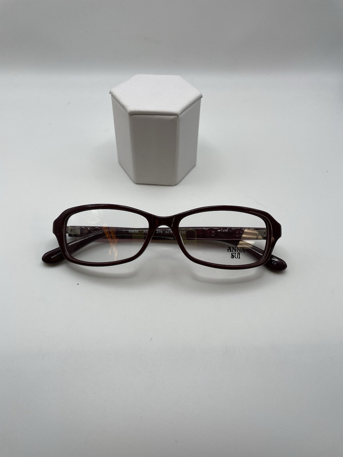 Anna Sui Brand AS595 Model 52 Eye Burgundy NEW