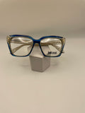 Just Cavalli Brand VJC002V Model 52 Eye Shiny Striped Blue NEW