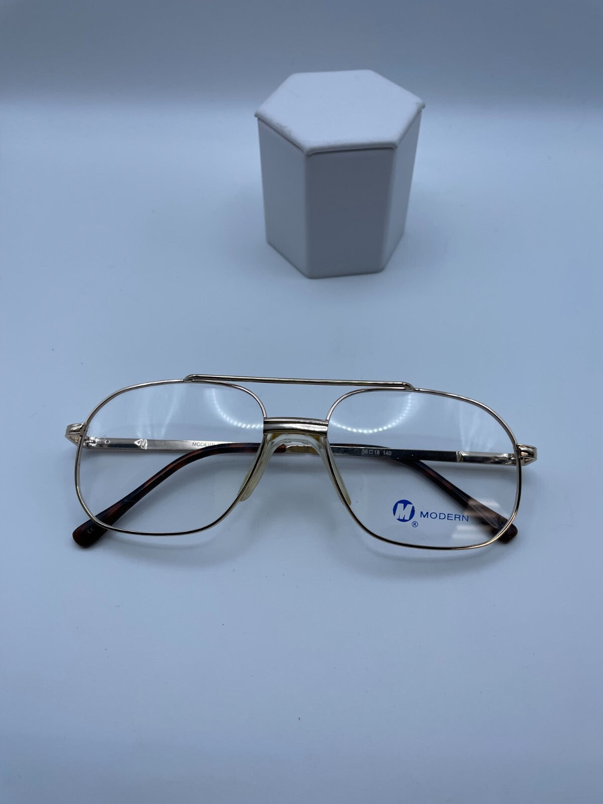 Modern Optical Brand Kevin Model 56 Eye Gold NEW