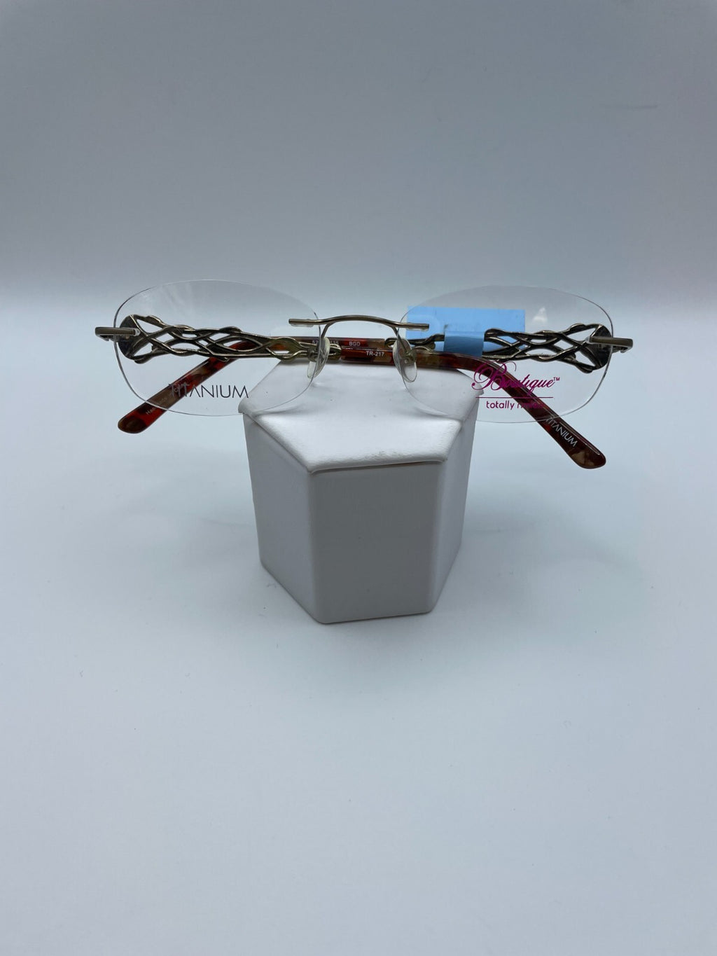 Boutique Totally Rimless Titanium Brand TR-217 Model 52 Eye Brown/Gold NEW