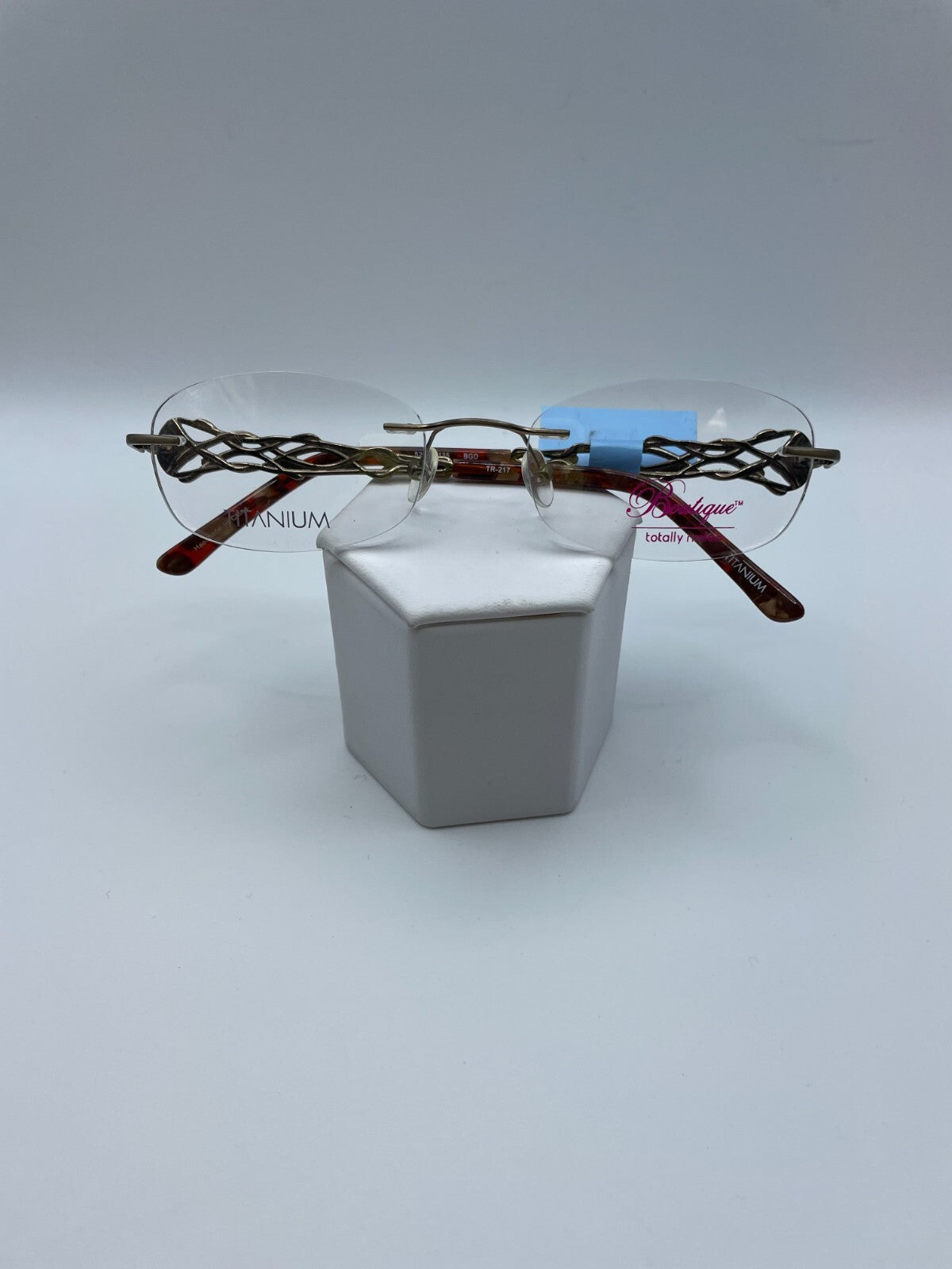 Boutique Totally Rimless Titanium Brand TR-217 Model 52 Eye Brown/Gold NEW